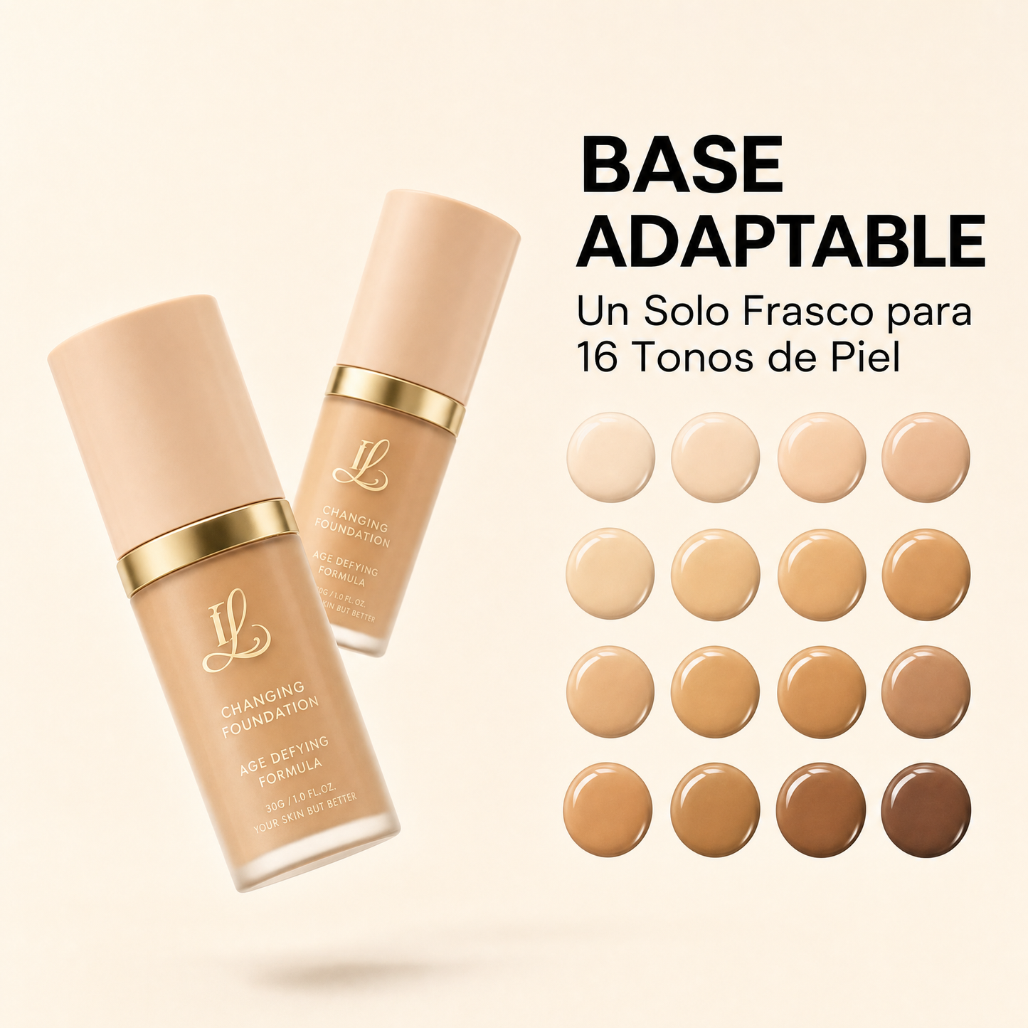 Base de Maquillaje Antiedad con SPF 50 – Se Adapta a tu Tono de Piel